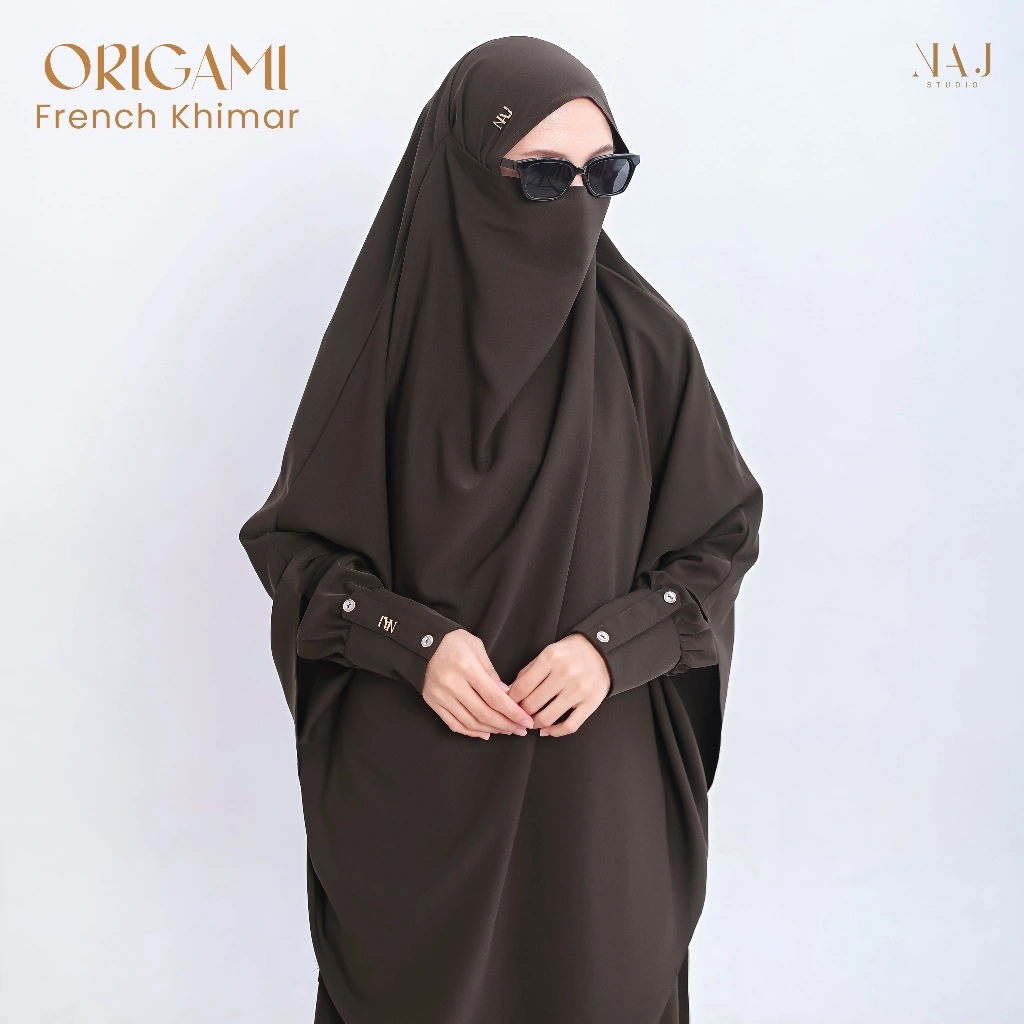 NAJ Studio - (FK ONLY) Origami French Khimar Jilbab Cadar Syari Jumbo Instan Premium