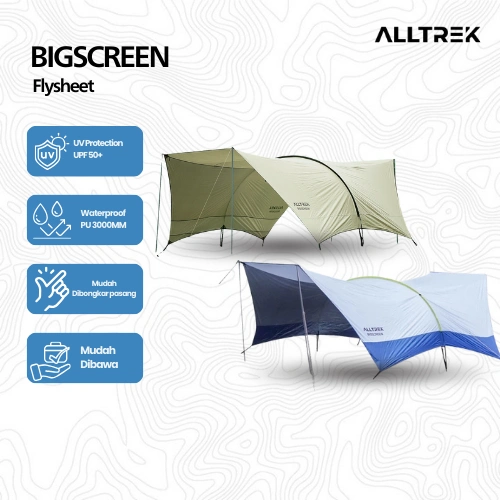 ALLTREK Flysheet Dome BIGSCREEN Camping Outdoor 6x6M Anti UV