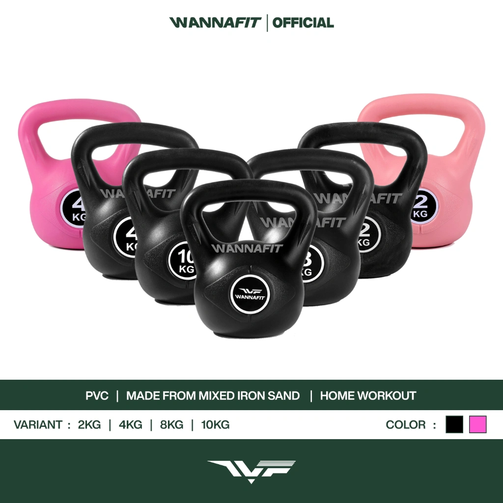 WANNAFIT Kettlebell 2kg 4kg 8kg 10kg | Alat Latihan Beban