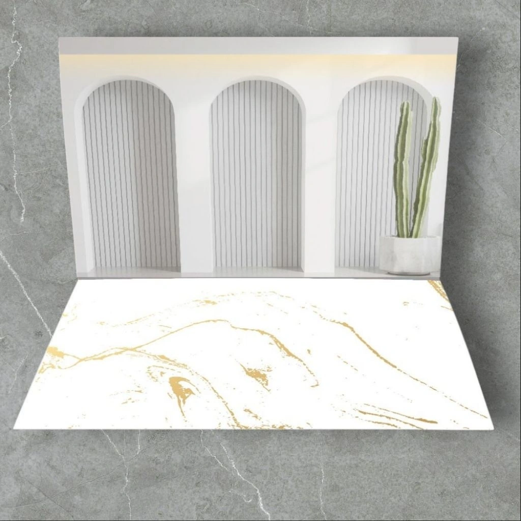 Alas Foto Lipat Background Foto Produk Aesthetic Wall Panel Alas Marmer Gold