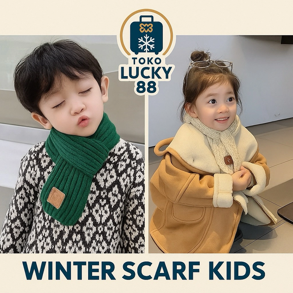 MOLLAD XQ8090 Scarf Long Kids Syal rajut wool anak Scarf infinity wool long kids