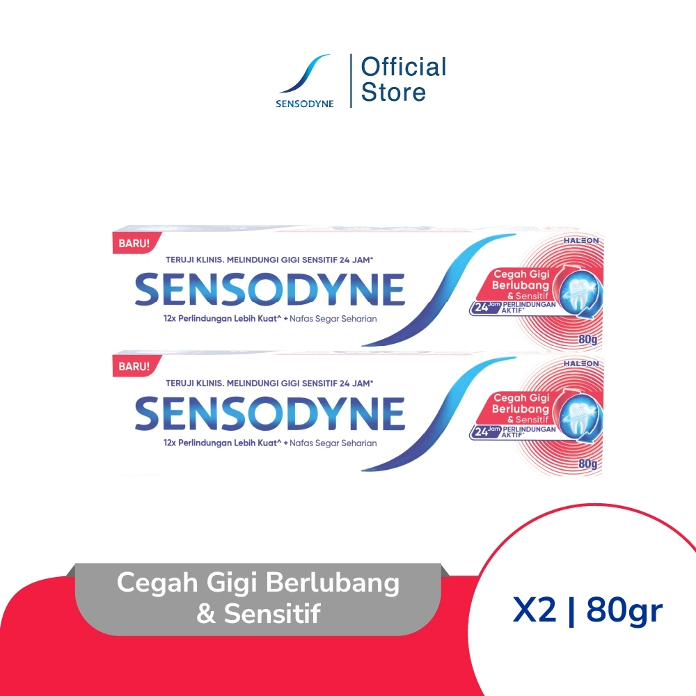 Sensodyne Toothpaste Pasta Gigi Cegah Gigi Berlubang & Sensitif 2x80gr [TWINPACK]