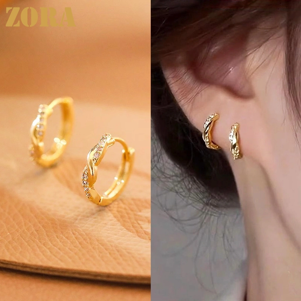 ZORA Korea Fashion Aksesoris Jewelry Anting Titanium Anting Hoop Anting Wanita Korea Anti Karat Dan Anti Luntur R008