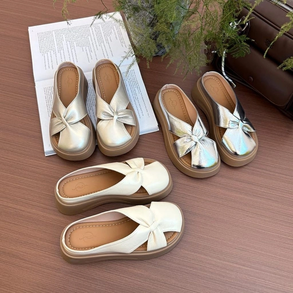 NF8521 - Sandal Wedges Fashion Kekinian Terbaru Sandal Wedges Wanita Fashion PU