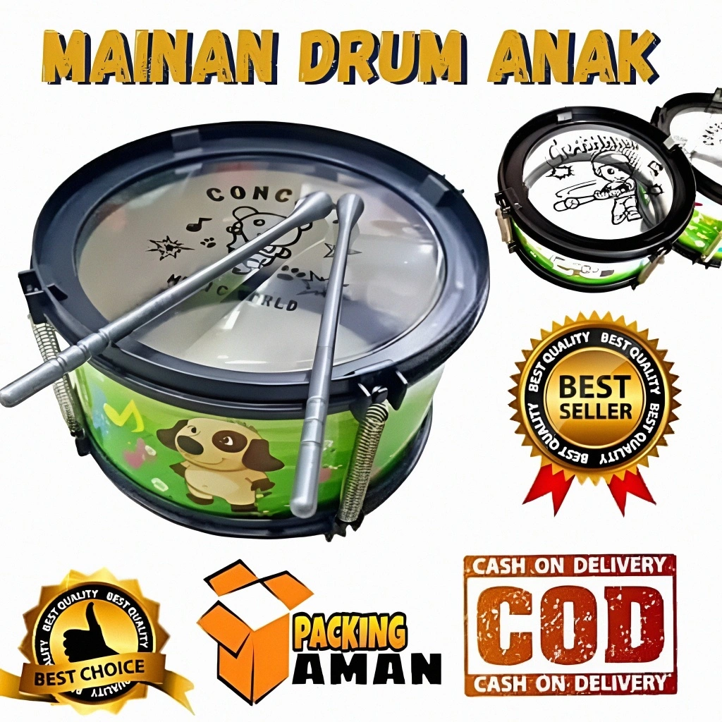 Smile - Mainan Anak Jazz Drum Single / Mainan Anak Alat Musik Drum Mini SH 1233