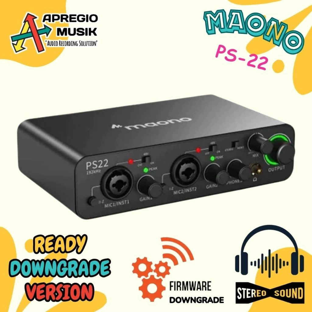 MAONO AU PS22 PS 22 PS-22 Audio interface Soundcard streaming 2 input