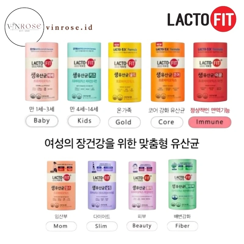 Lactofit Probiotic Core Premium/ Beauty Collagen/ Baby/ Kids/ Gold/ Slim Korea Probiotik