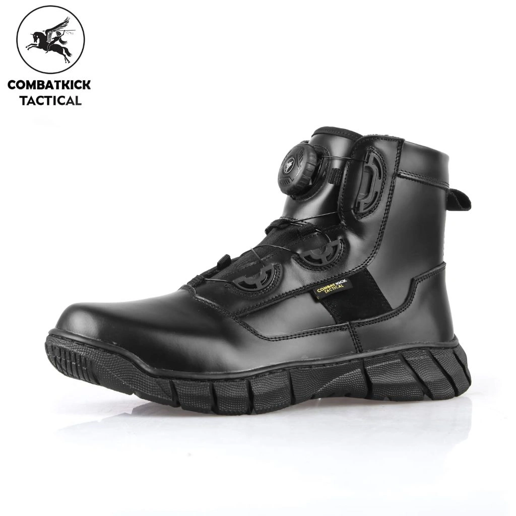 Sepatu Pdl Lantas Tali Putar Kulit Sapi Asli Berkualitas Merk COMBATKICKS Type Saghara Untuk TNI POLRI SECURITY SATPAM