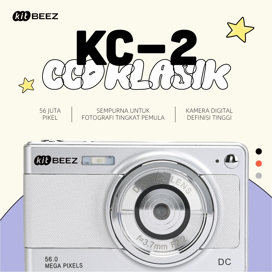 KiTBEEZ KC-2 CCD Kamera Digital 56MP 8X Zoom 1080P Vedio Digicam Built-in Filters and Flash