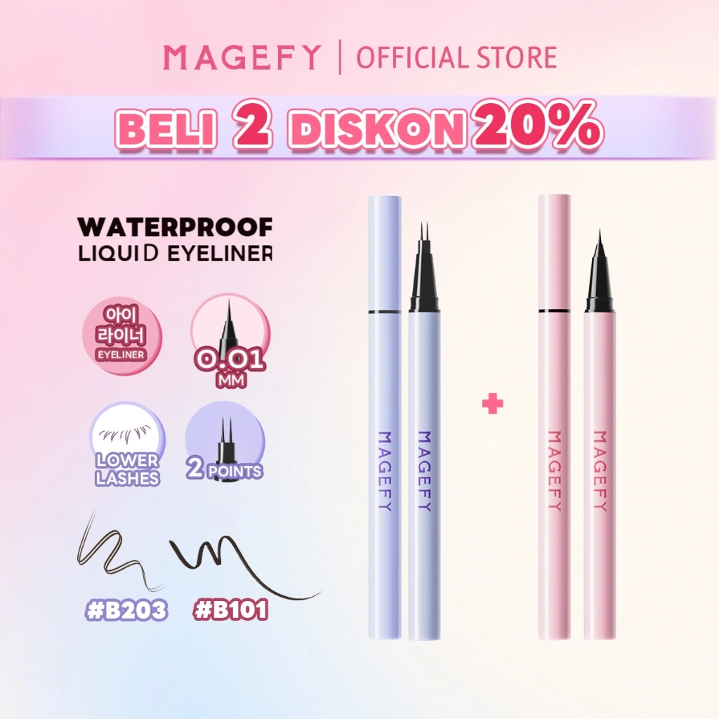 MAGEFY Eye Makeup Series Tahan air Tahan lama 4 Forks Liquid Eyebrow Pencil Quick Dry Smudge-proof Anti-transfer MF-E03
