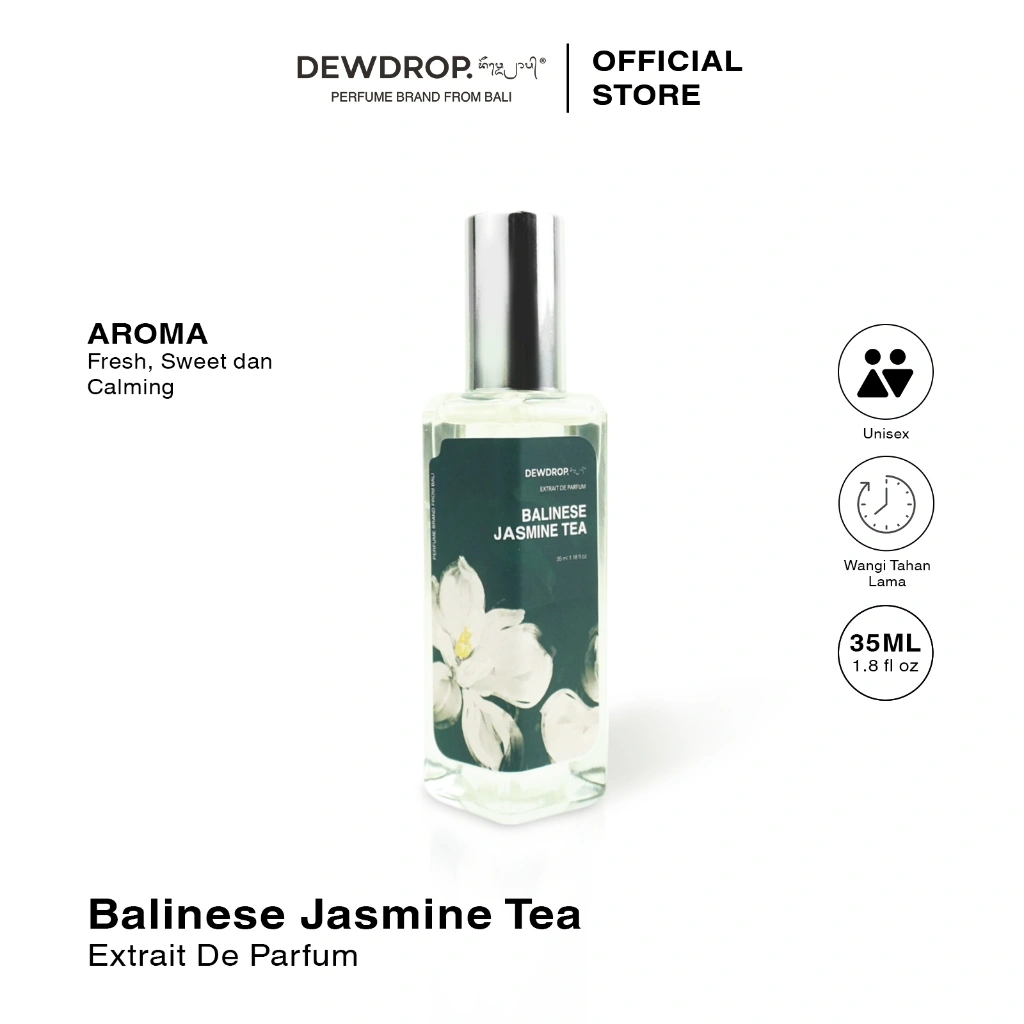 DEWDROP Parfum Balinese Jasmine Tea Extrait De Perfume 35 ML Long Lasting Fragrance Unisex DEW-M-BJT
