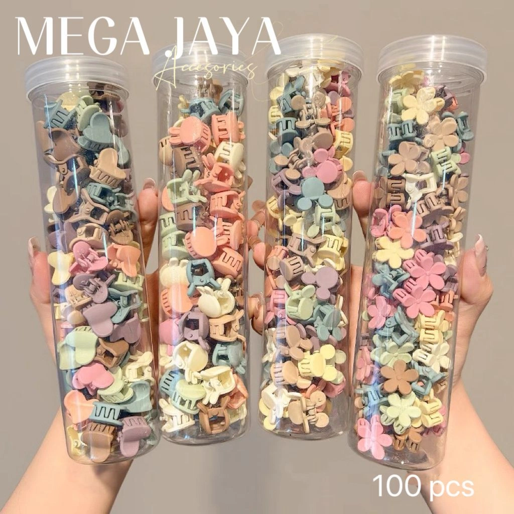 MJ - Jepit Rambut Mini Korea Jepitan Rambut Aksesoris Rambut Free Toples Claw Clip Mini 70-100 Pcs