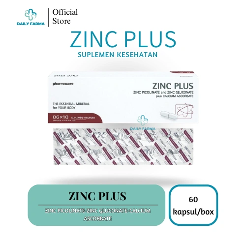 ZINC PLUS 1BOX/60TABLET | ZINC PICOLINATE-ZINC GLUCONATE-CALCIUM ASCORBATE | SUPLEMEN KESEHATAN