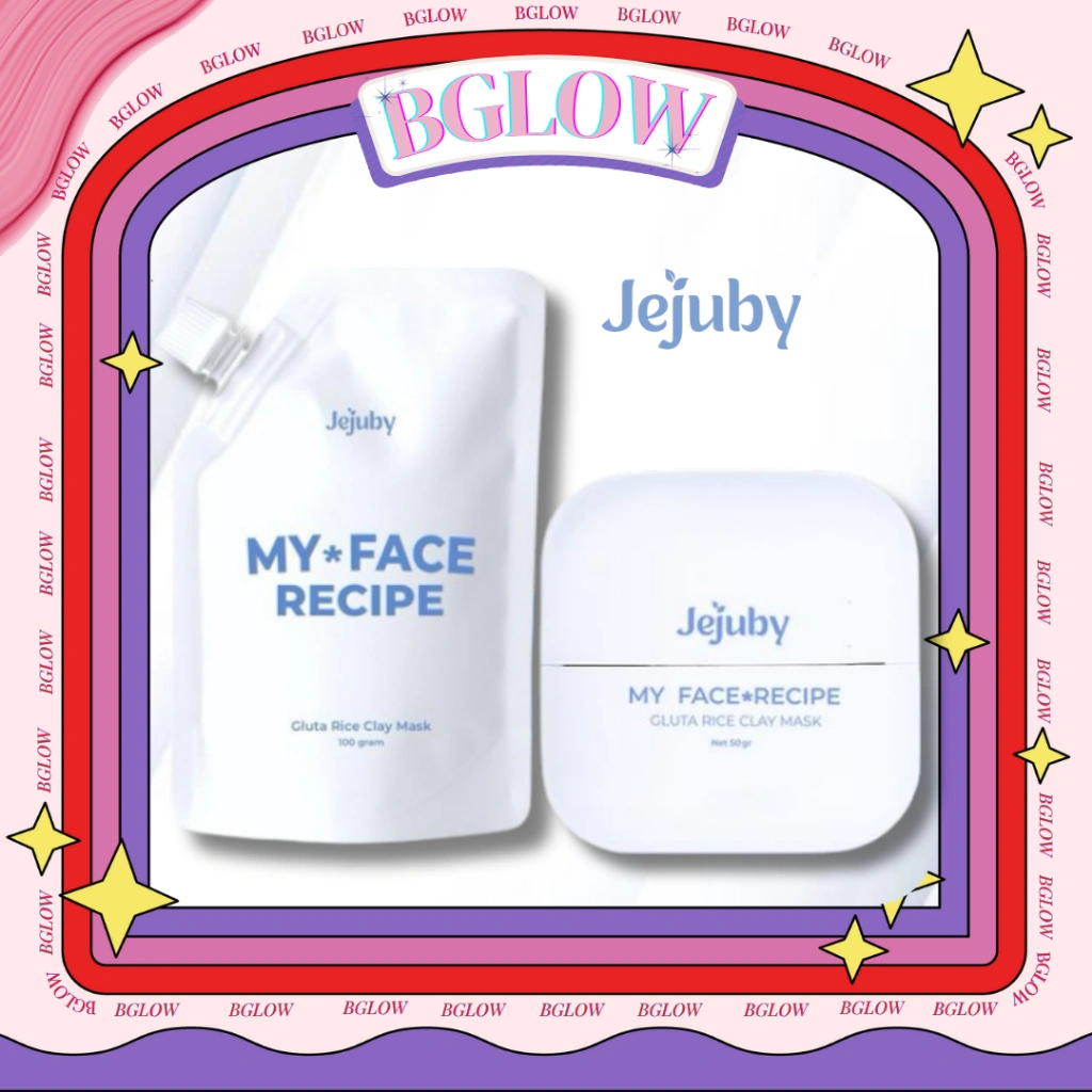 Jejuby Gluta Rice Clay Mask 50GR 100GR |Upsize Refill 100 gram [BPOM] Masker Pemutih Wajah Bleaching Wajah Jejuby BGLOW BEAUTYGLOWING
