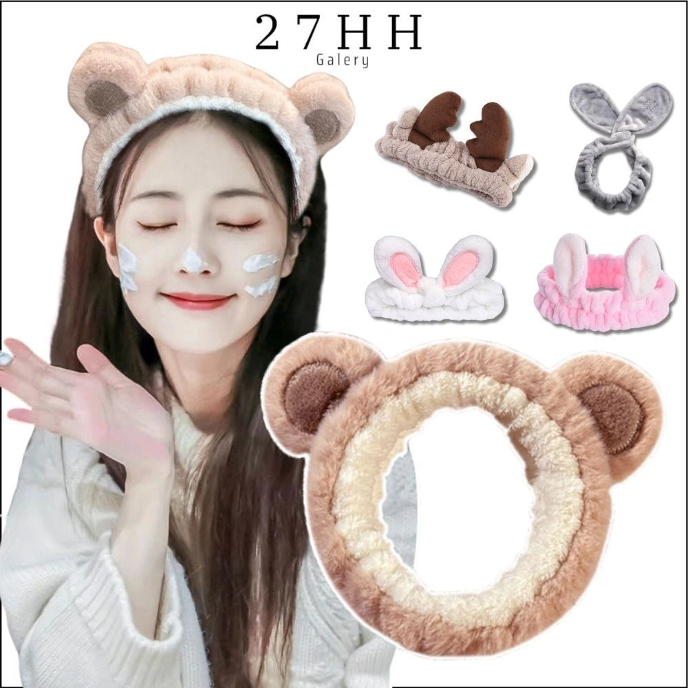 27HH BANDANA RAMBUT CUCI MUKA BANDO FACE WASH HEADBAND COOL BERUANG CAT RABBIT TELINGA KUCING