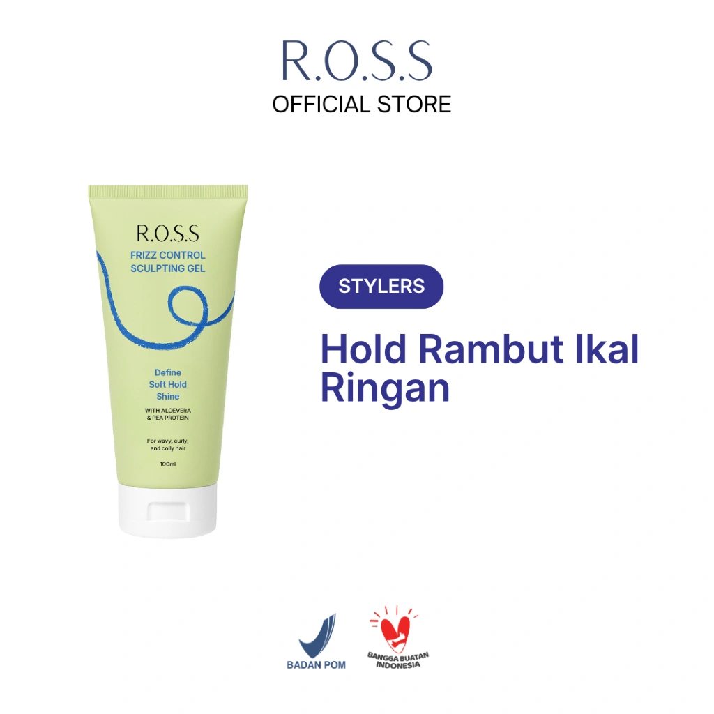 R.O.S.S Frizz Control Sculpting Gel 100gr (Travel Size)  - Styling Rambut Keriting Tahan Lama