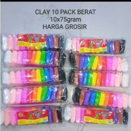 Mainan Magic Clay  Paket per 10 pack7,5 GRAM Paket Per 5 pack 7,5 Gram Paket per 3 pack  Isi 12 Warna