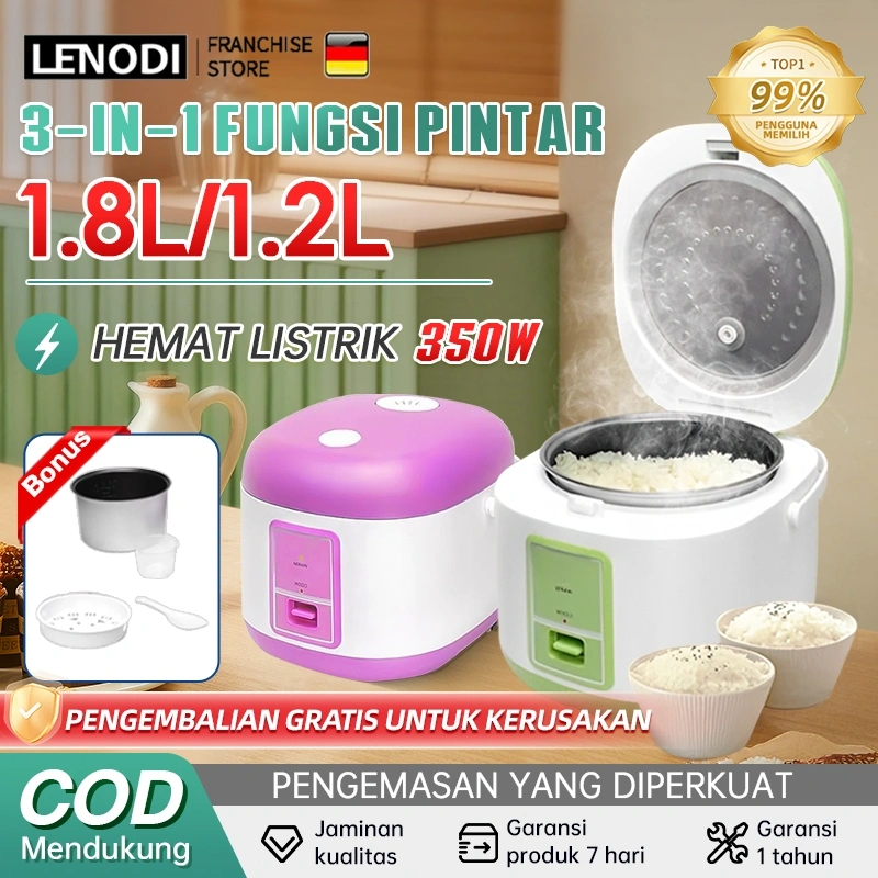 Rice Cooker 1.8 Liter 3in1 Penanak Nasi /Pengukus Makanan/Penghangat makanan RICE COOKER / MAGIC COM MC-101 PL / MC 101 PL / MC101 PL (1,2 LITER) GARANSI RESMI