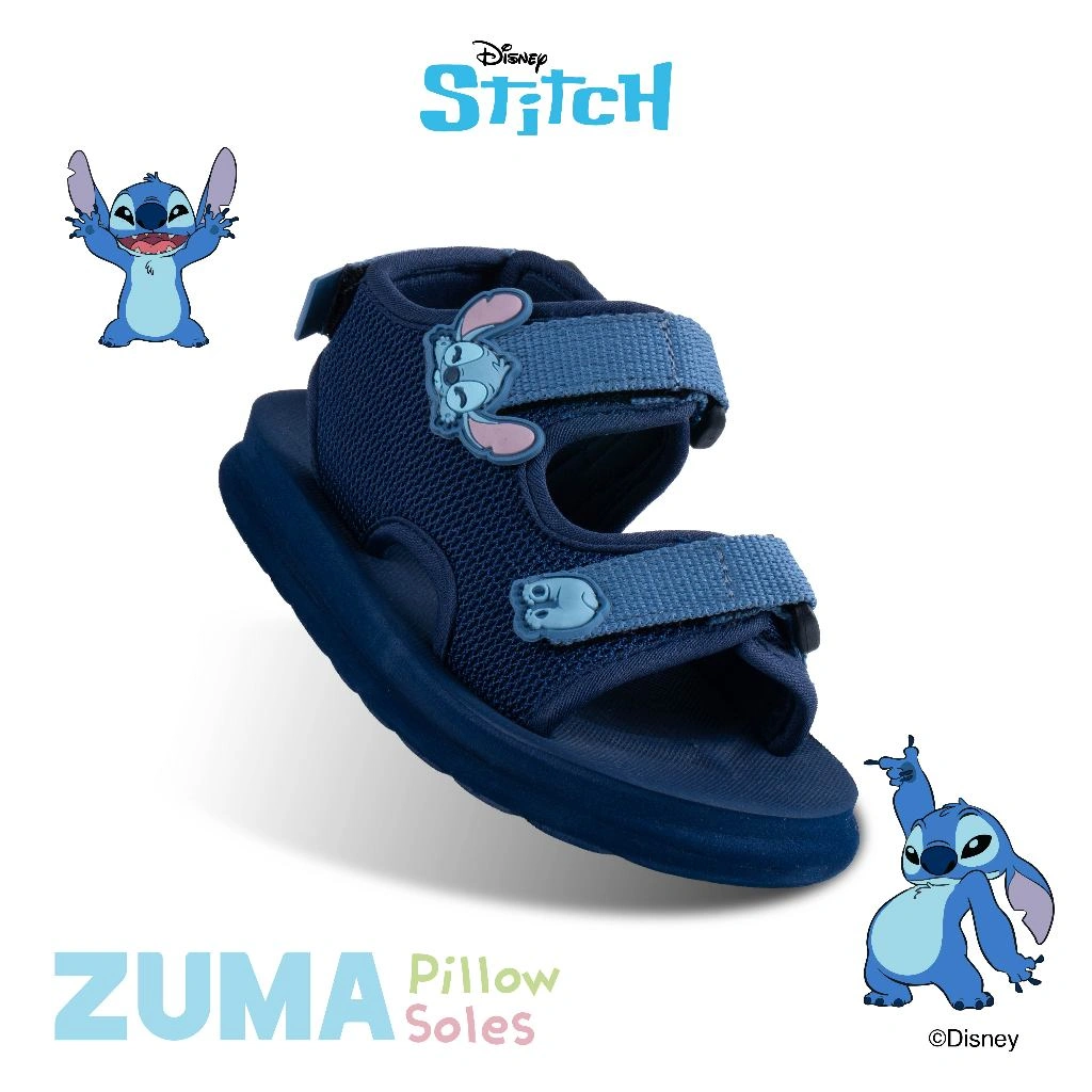 Zuma Baby Sandal Jepit Bayi Karet Tali Belakang Velcro Stitch 1 Navy Biru Tua Nyaman Anti Slip