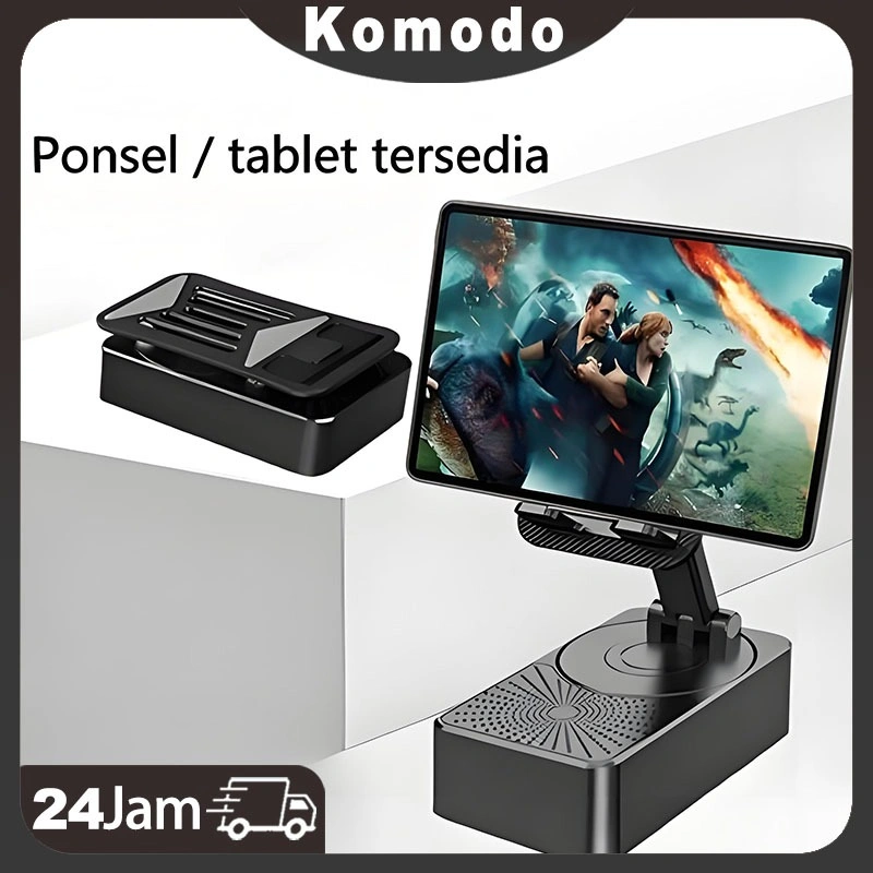 Dudukan ponsel 3-in-1 /  Hubungkan speaker Bluetooth / dapat diisi ulang / PowerBank Holder Hp Stand Meja Multifungsi