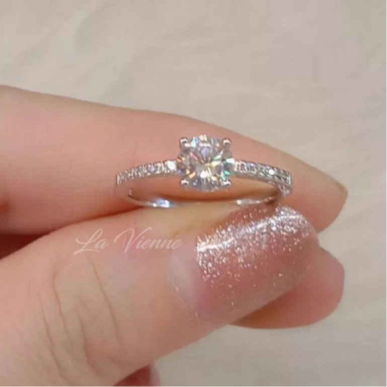 La Vienne - Agathe - Cincin Titanium Wanita Anti Karat - Gold Silver Rosegold - Mewah dan Elegan Cocok untuk Nikah Couple Pasangan Kondangan dan sehari hari