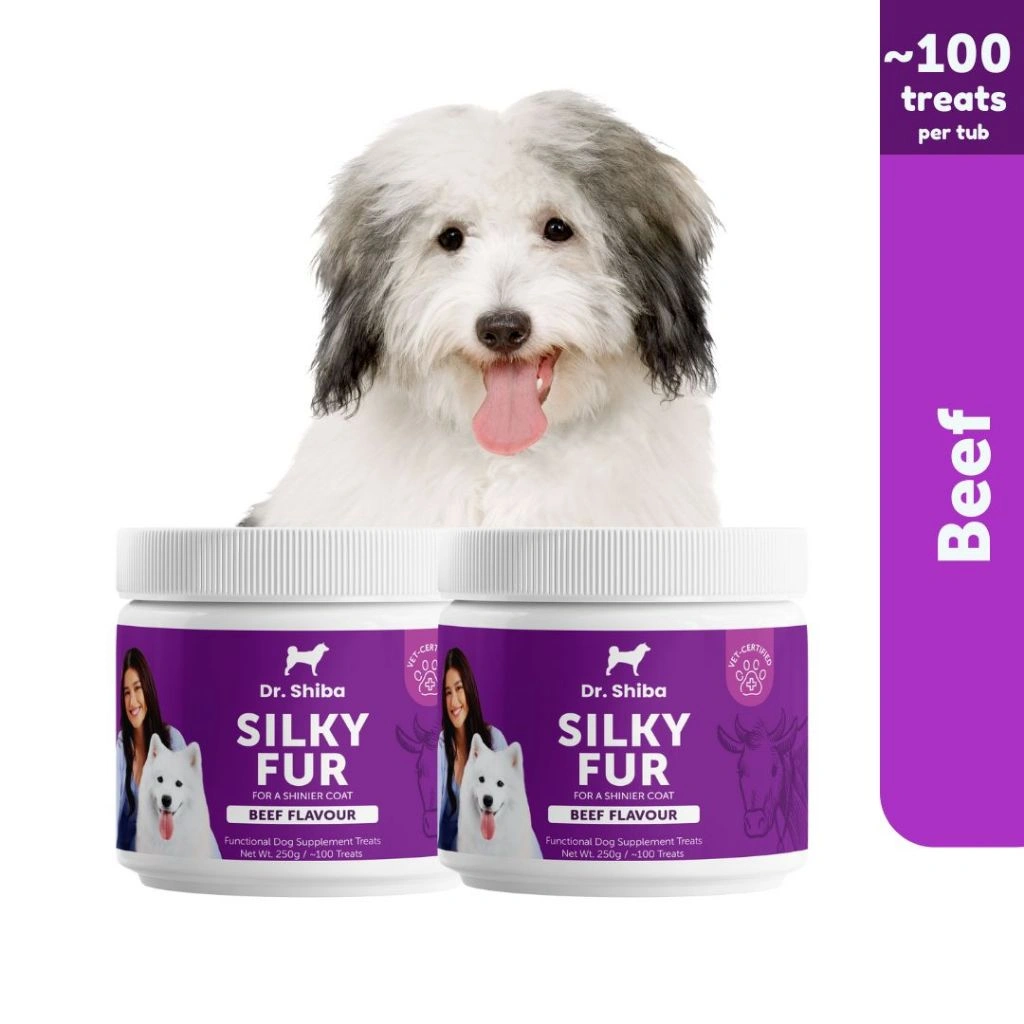Dr. Shiba Silky Fur 2x | Suplemen Sehat untuk Anjing - Makanan Anjing untuk Kulit & Bulu - Cemilan Anjing Sehat