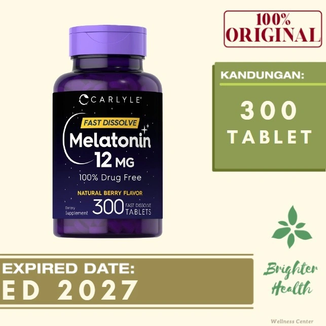 Carlyle Melatonin 12 mg Fast Dissolve Natural Berry Flavor 300 Tablet 180 Tablet