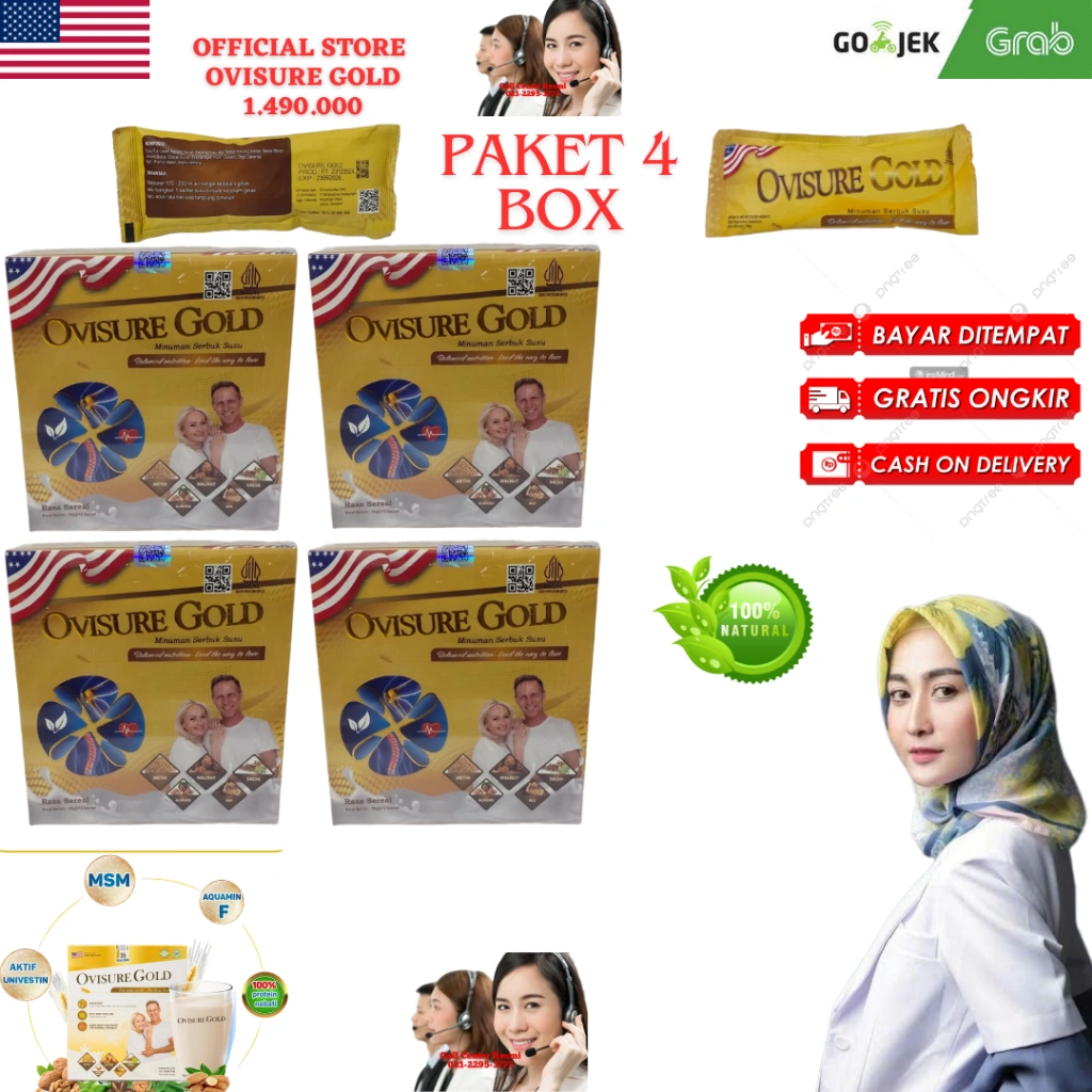 OVISURE GOLD ASLI ORIGINAL SUSU SENDI DAN TULANG PAKET 4 BOX