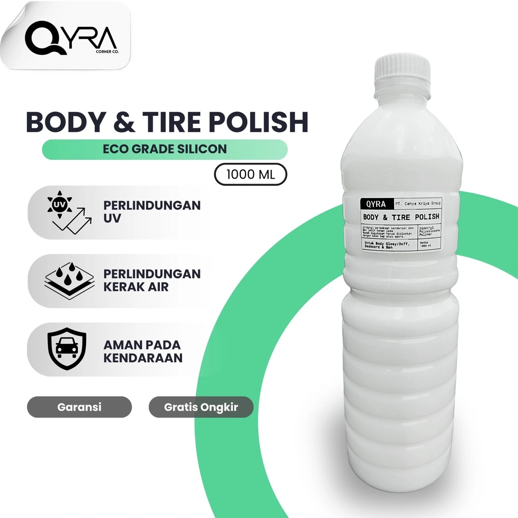 QYRA SEMIR BAN & PENGKILAP EKONOMIS 1000ml, Pengkilap serbaguna wax semir ban Original Eco