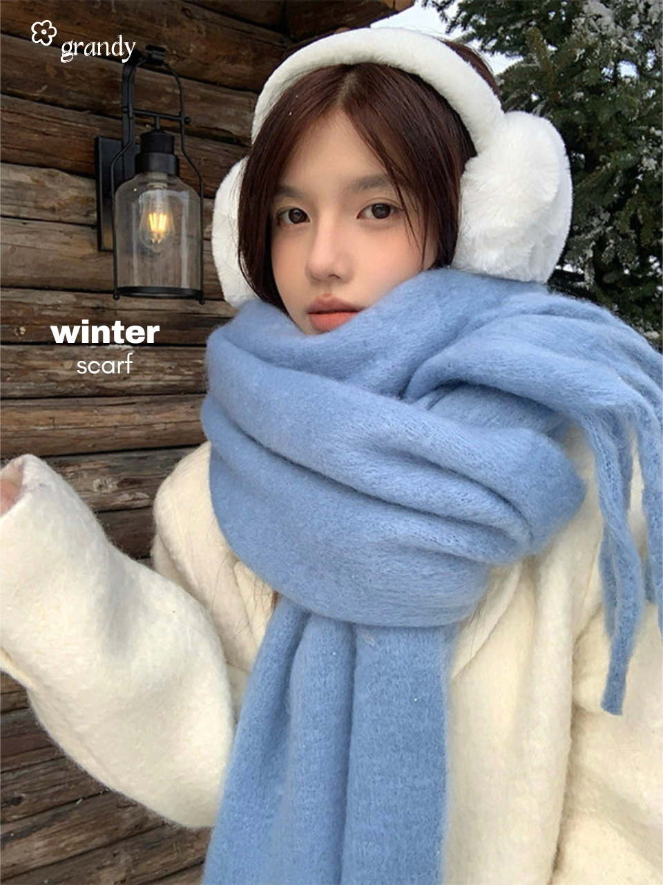 (READY NOW) GRANDY - Winter Scarf Shawl / Syal Musim Dingin Autumn Spring Winter Selendang