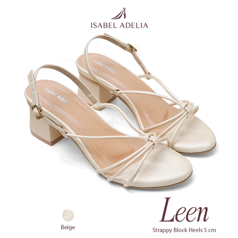 Isabel Adelia LEEN Sepatu Heels Tali Wanita 5cm Hak Tahu Comfy Kondangan Pesta Wisuda Kekinian