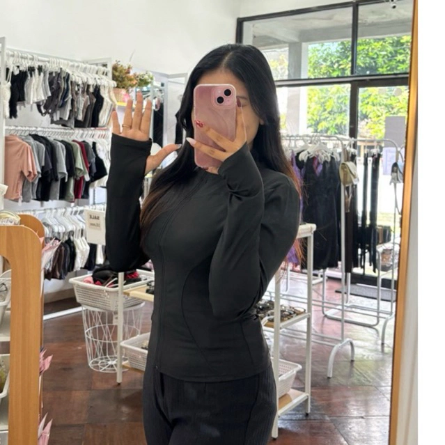 BBZ JAAKET SPORT slimfit olahraga yoga pilates pakaian atasan wanita cewek stretch premium polos gym fitness anti uv