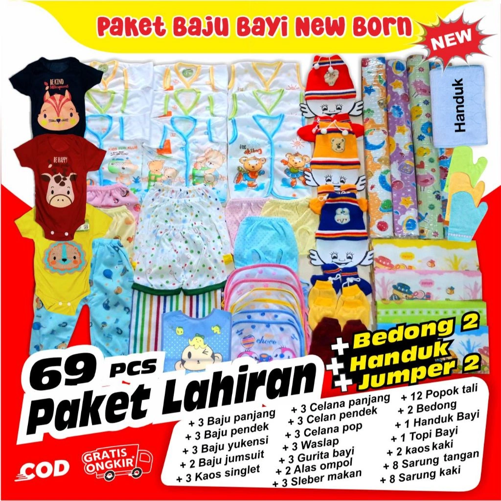 Baju Bayi Paket Lahiran Lengkap - Perlengkapan Bayi Baru Lahir, Set New Born Baby, Kado Lahiran