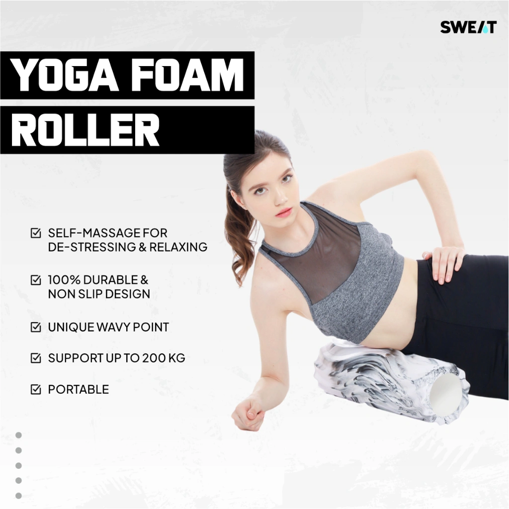 SWEAT - Yoga Foam Roller | Foam Roller Pilates - Massage Roller Yoga Pilates Stretching