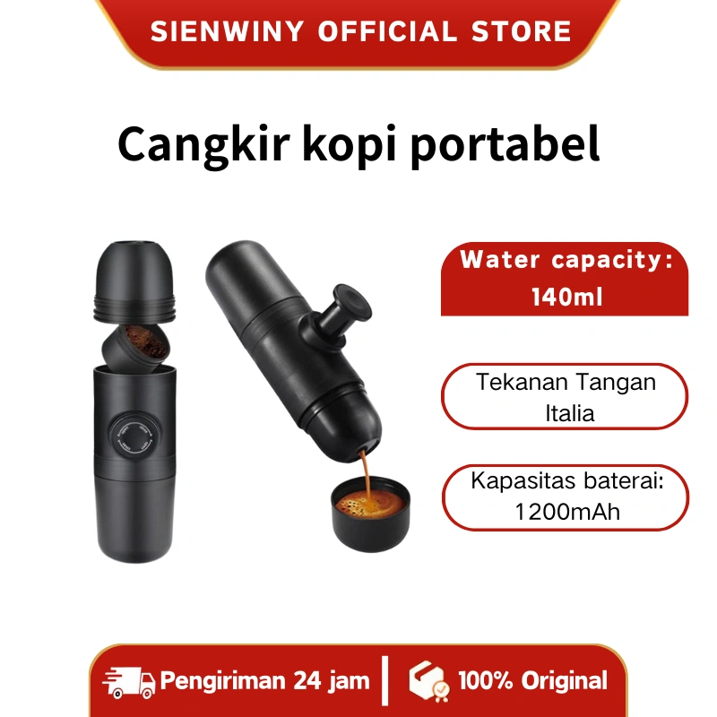 SIENWINY  Mesin Pembuat Kopi Espresso Mini Manual Portable / Manual Coffee Maker Cocok Untuk Traveling Outdoor