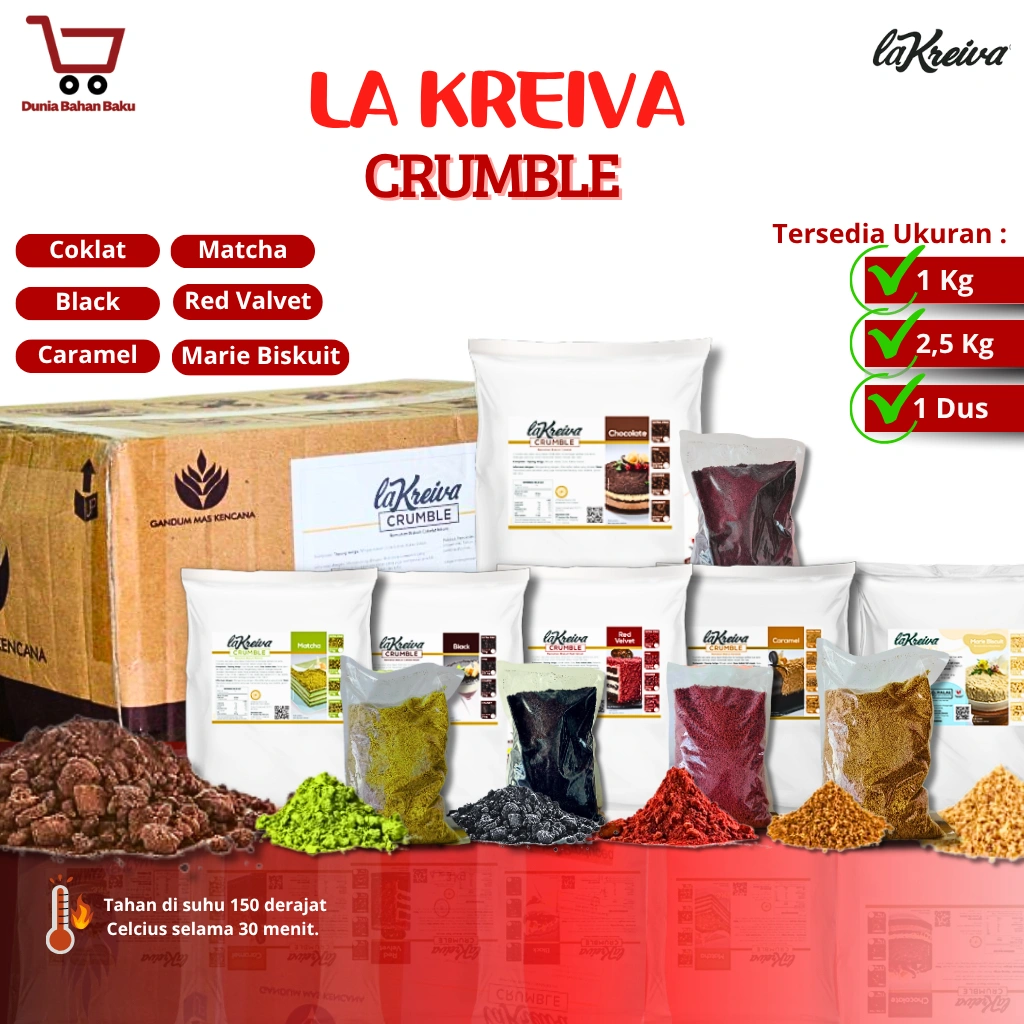 1kg La Kreiva Cookie Crumble Crumb Topping (KEMASAN 1KG)