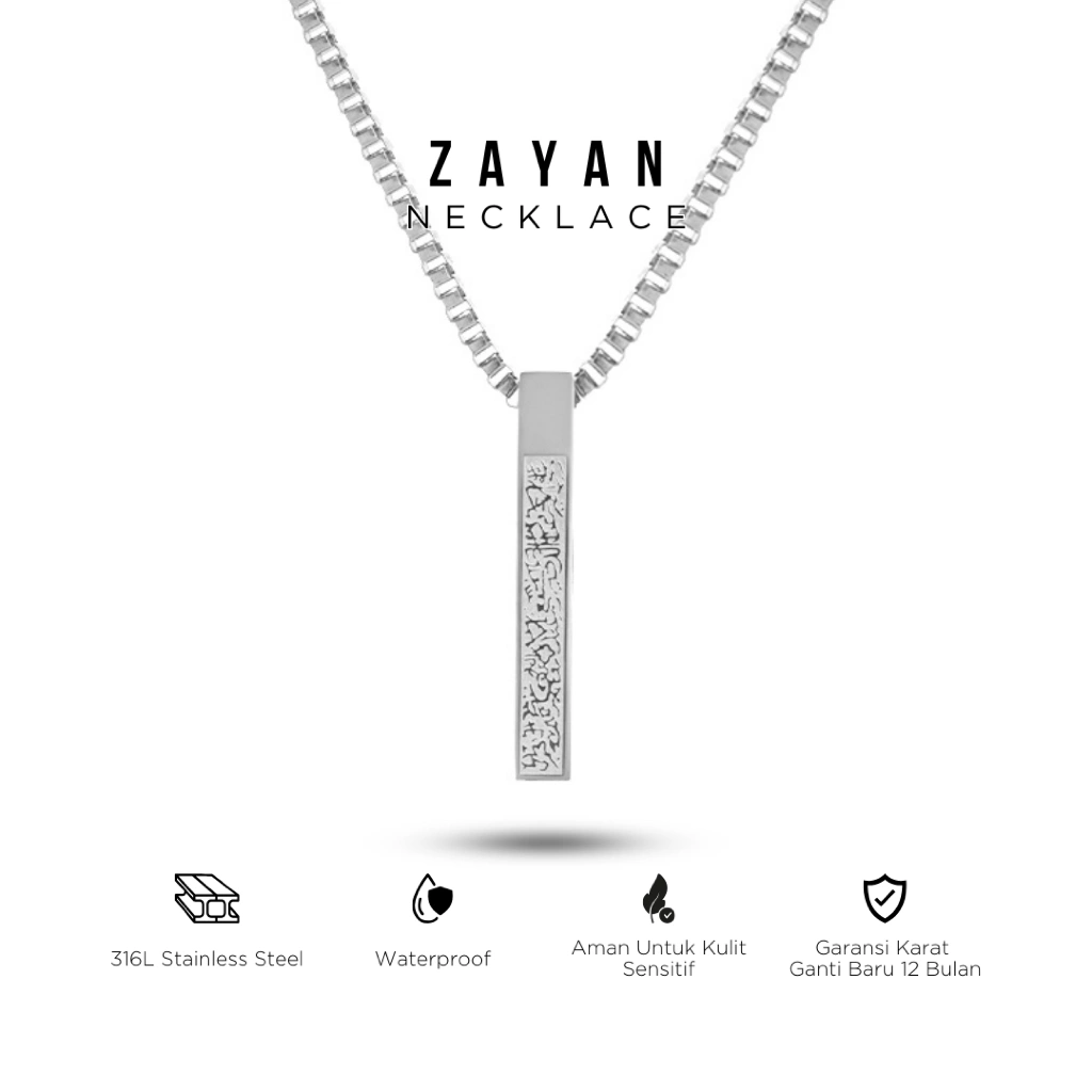 PROJECT NINETYSEVEN - Zayan Necklace - Kalung Titanium Pria Wanita Ayat Kursi Anti Karat