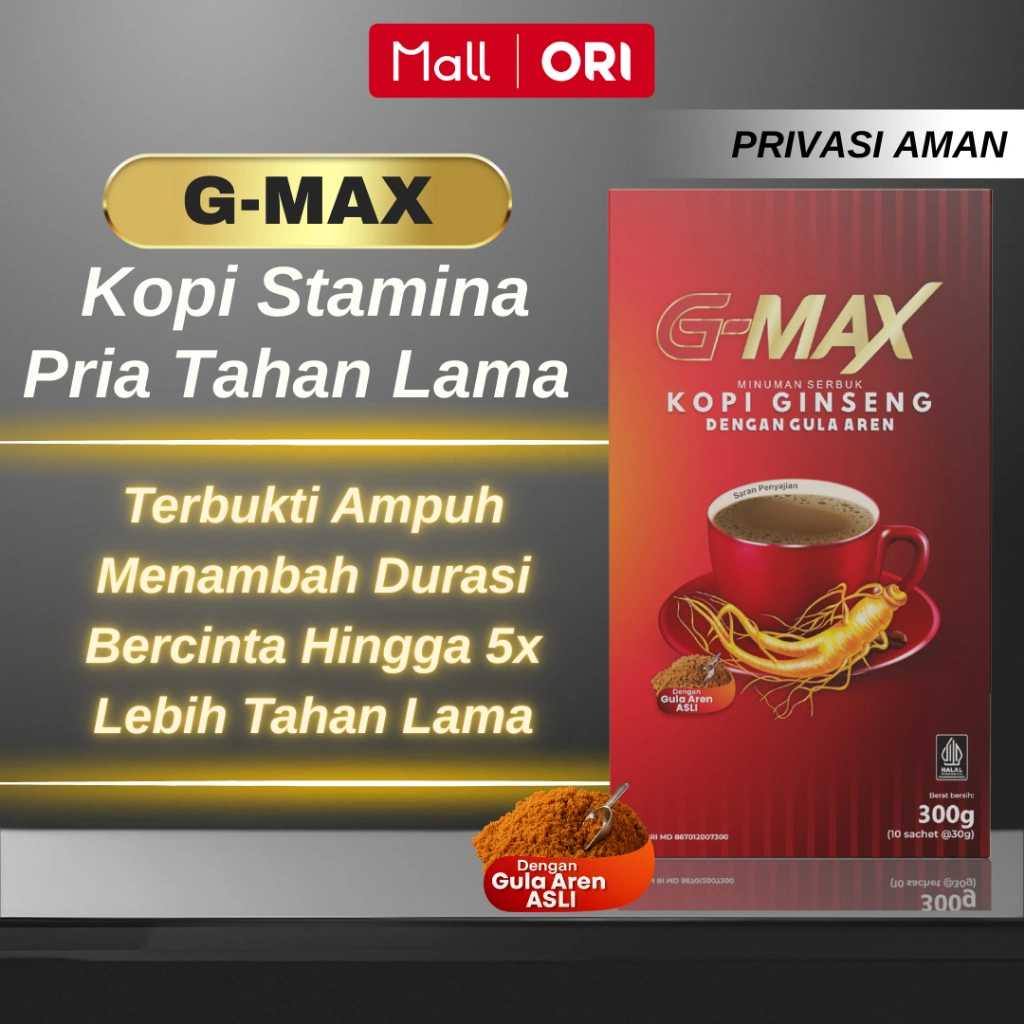 G-Max Kopi Gingseng Stamina Pria Viral - Herbal kuat Tahan Lama Original BPOM Terlaris
