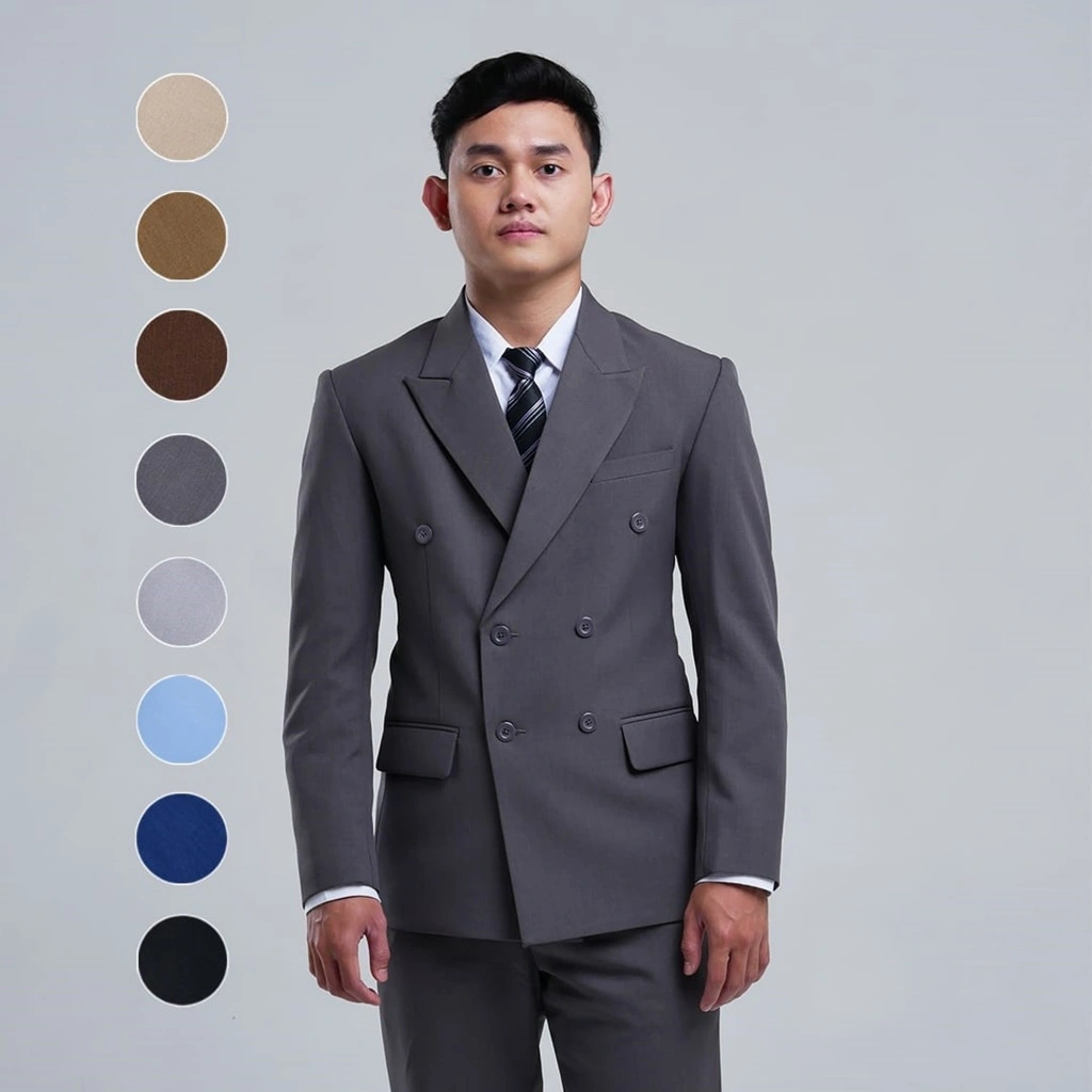 Mubeng - Elegant Jas Double Breasted Slimfit Wool Italy