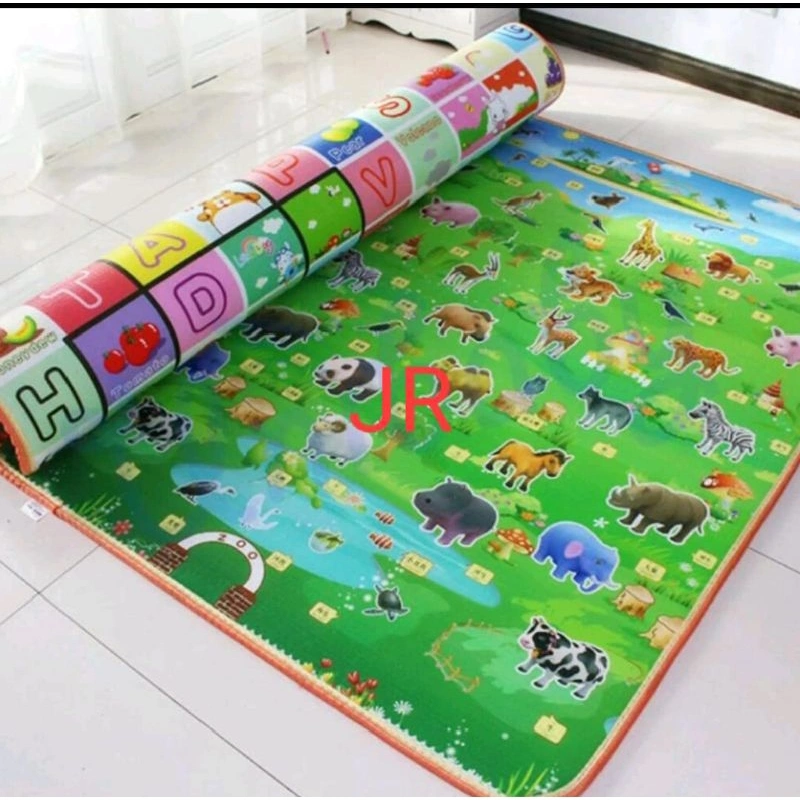 COD Karpet Busa Polyfoam Motif Bolak Balik Uk 180x180 cm TEBAL 7MM Sampai 8MM Gambar Bolak Balik 2 Gambar Berbeda