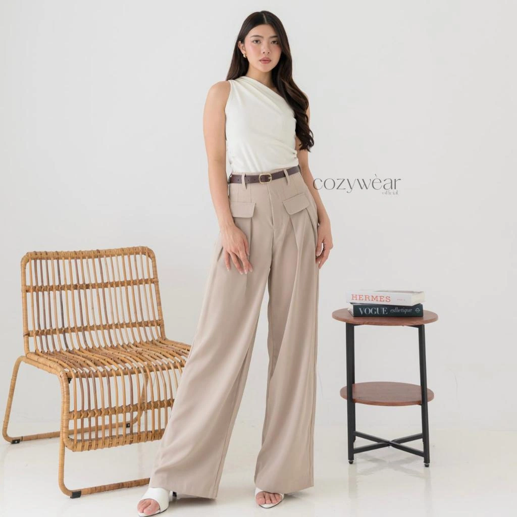 [COZY.WEAR] Etta Pants (124) | Celana Kulot Highwaist HW pants Celana kain wanita Celana kantor office pants celana highwaist  Cargo Pants Celana Kerja wanita celana kulot basic Panjang Casual Cewek Loose Formal