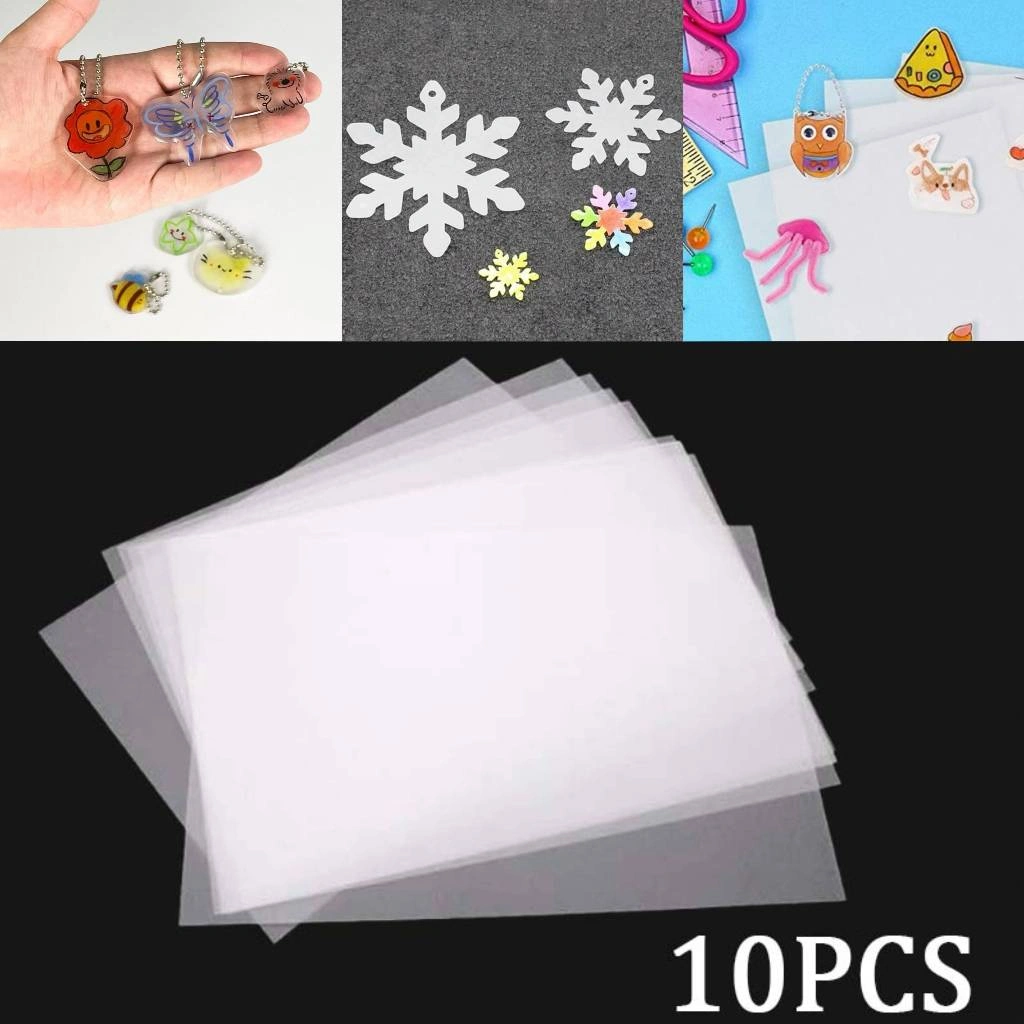 10pcs Paper Shrink Heat Shrink Sheets 20*29cm Shrink Plastic Craft Shrink Paper Diy Multifungsi Shrinky Dink Plastic