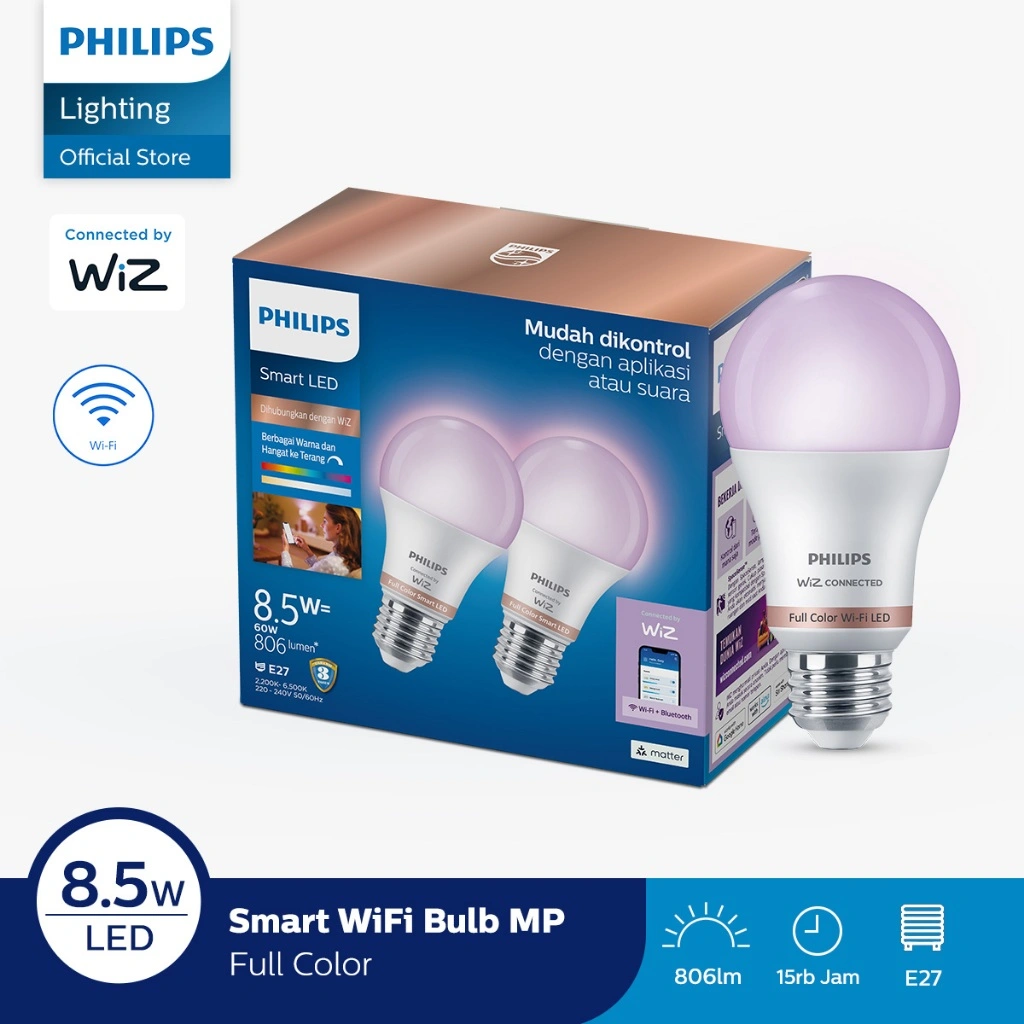 Philips Lampu Wifi Smart LED Multipack 8,5W - RGB