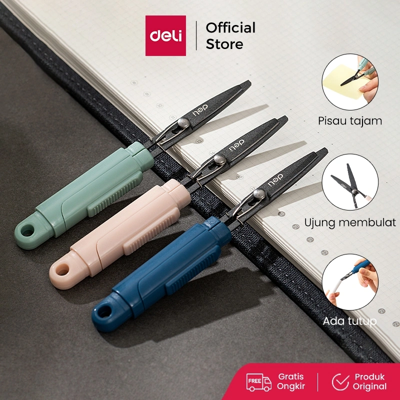 Deli Gunting Portable / Portable Scissor Dual Fungsi EZ508