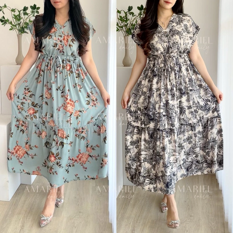 Amariel Kimono Serut Dress Daster Nyaman Bumil Busui Friendly