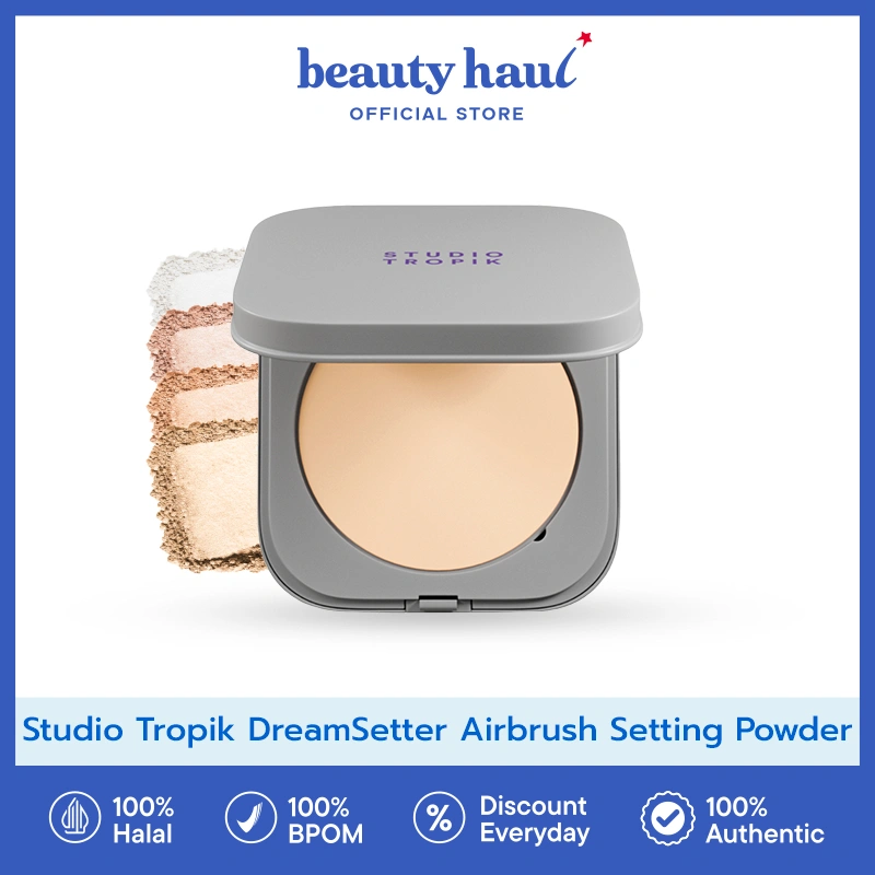 STUDIO TROPIK DreamSetter Airbrush Setting Powder - Setting Powder Wajah, Bedak Tabur untuk Base Makeup yang Tahan Lama