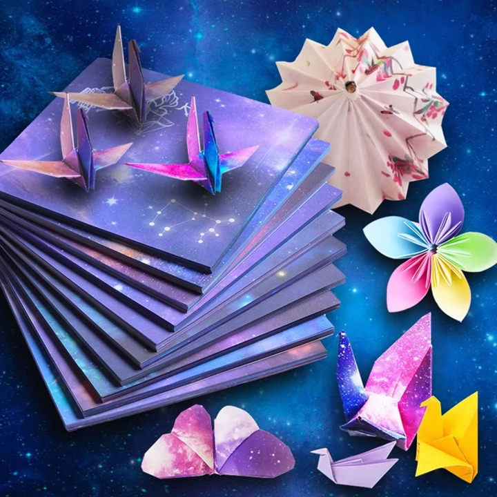 BYL Paper Origami DIY Origami Paper Double Side Coloring Fold Craft Paper Decor Art Material Educational Star Paper #B10