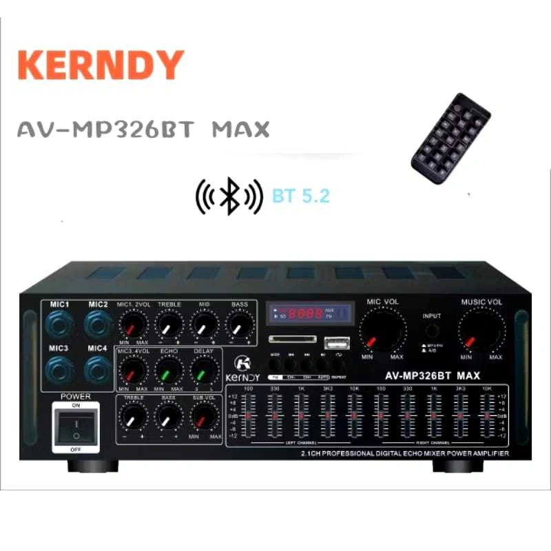 Amplifier kerndy Bluetooth 5.3 EQ Audio AV326BT MAX Channel 2.1 Full Bass subwoofer Amplifier Karaok Home Theater kerndy av326bt MAX