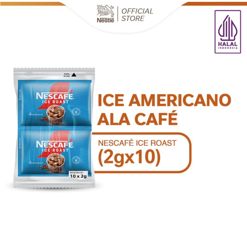 Nescafe Ice Roast Americano Kopi Hitam Instant  1 Renceng (10X2g)