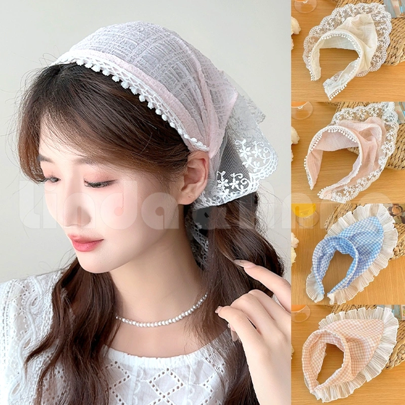 L&A - Bando Raw Lace Scarft / Bandana Aesthetic / Syal Renda